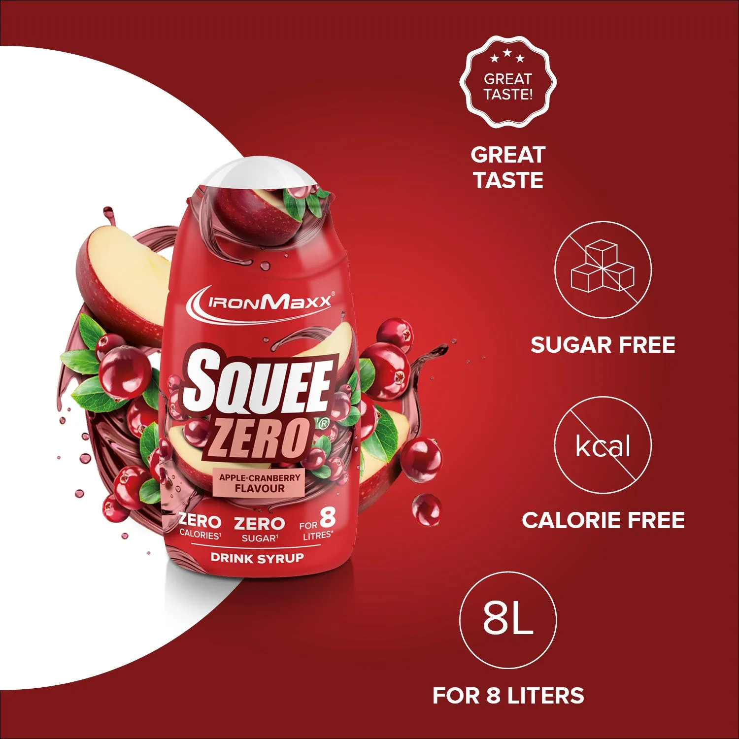 Iron Maxx SqueeZero 65ml Apple Cranberry Getränkesirup zuckerfrei
