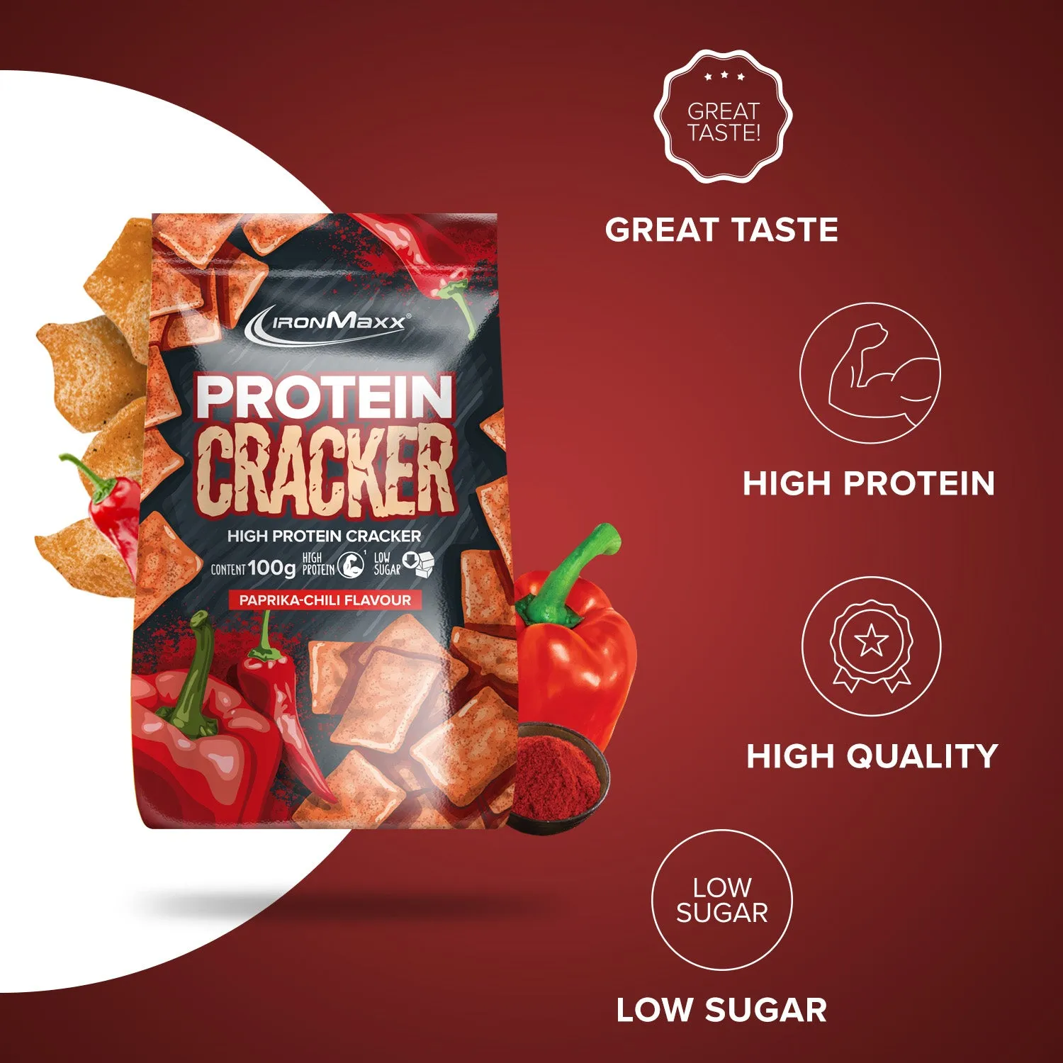 Iron Maxx Protein Cracker 100 g Paprika Chili Protein Chips