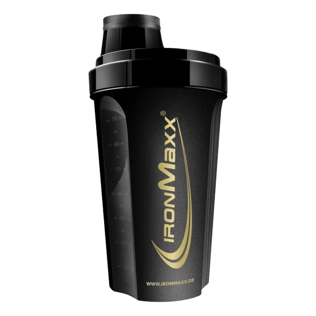 Iron Maxx Shaker 700 ml Protein Shaker Black Gold Mit Sieb