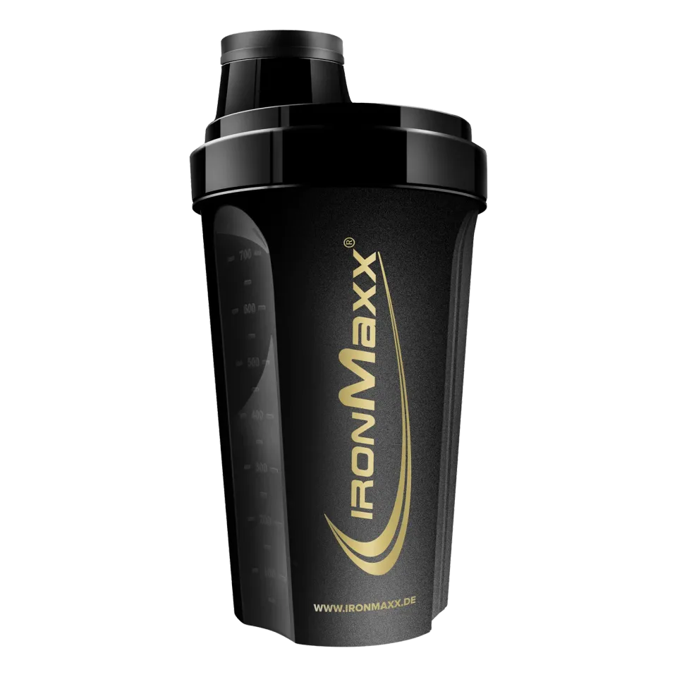 Iron Maxx Shaker 700 ml Protein Shaker Black Gold Mit Sieb
