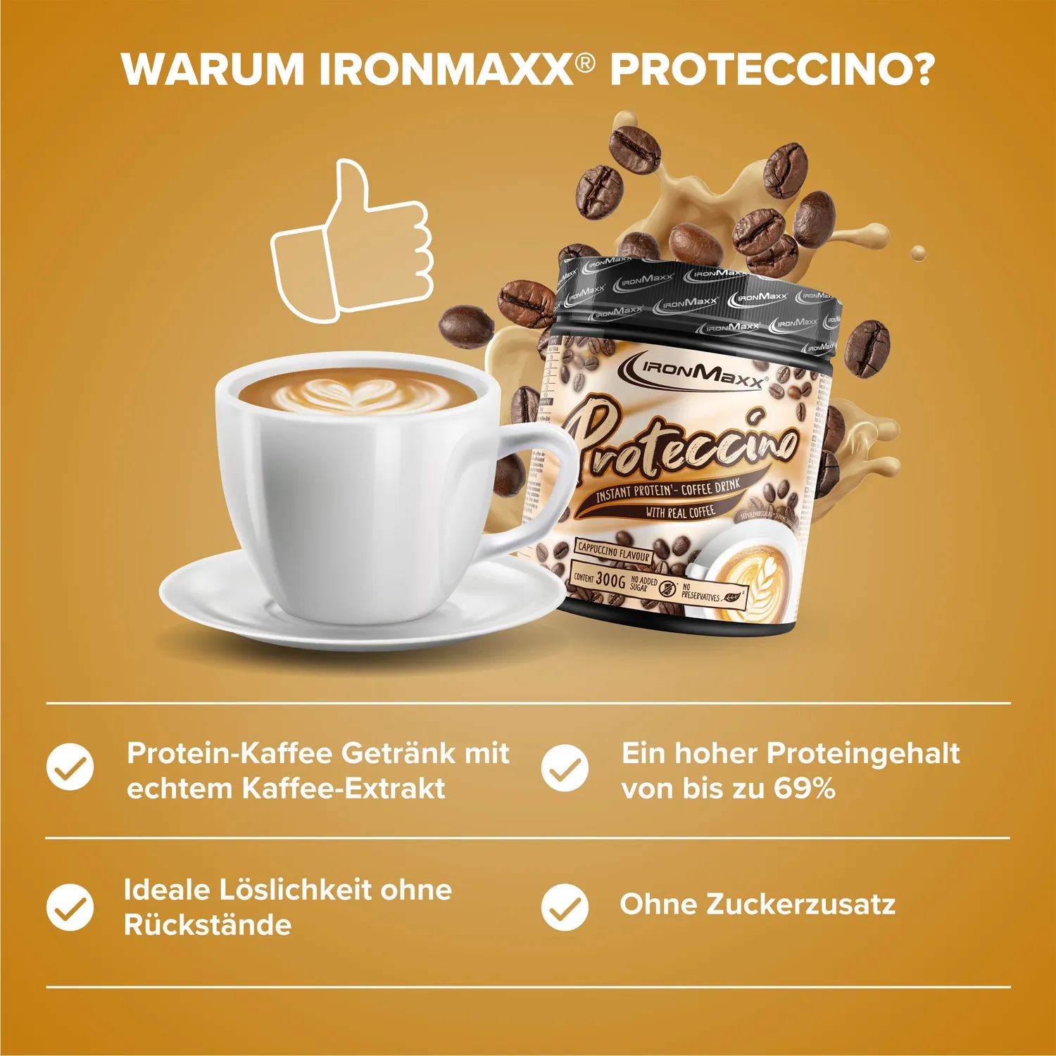Iron Maxx Proteccino Protein Kaffee 300g Cappuccino