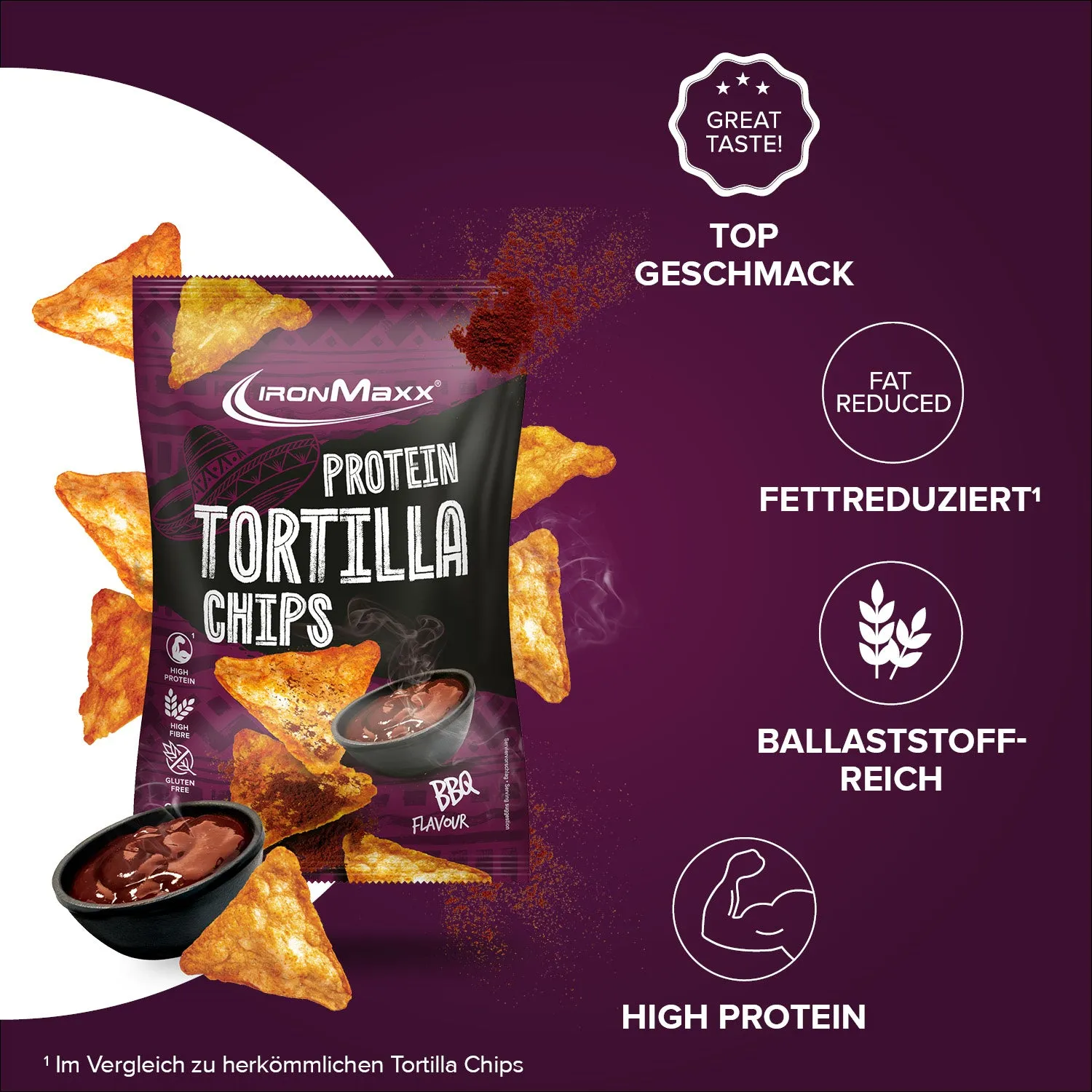 Iron Maxx Protein Tortilla Chips 2.0 Chips Barbecue 60g Vegan