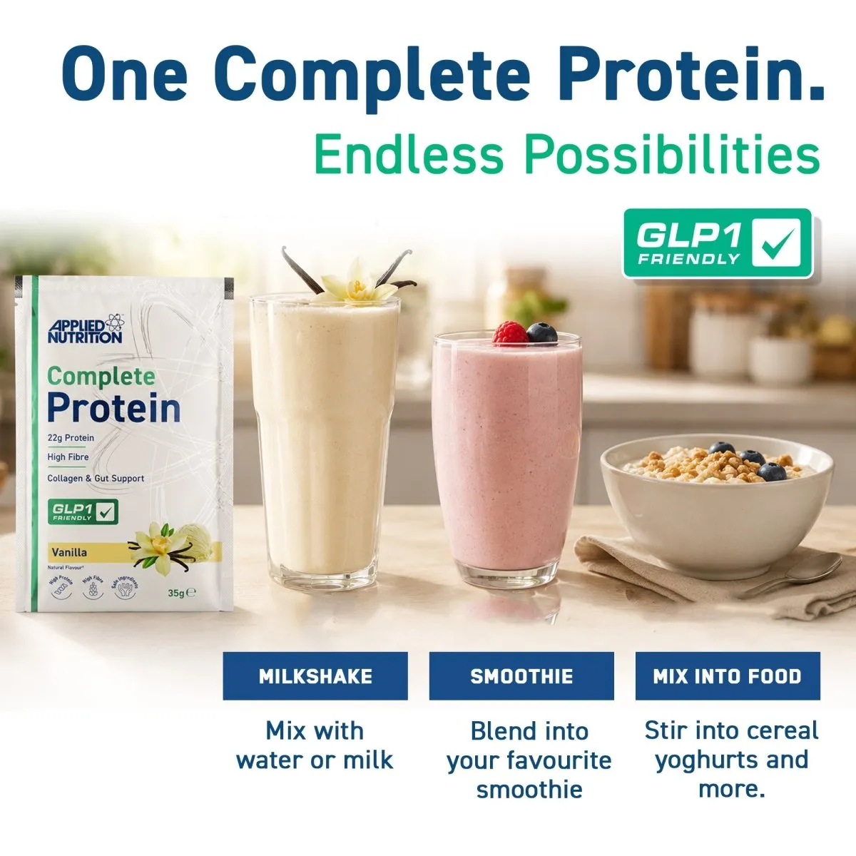Applied Nutrition Complete Protein Shake Vanille Einzelsachet Whey