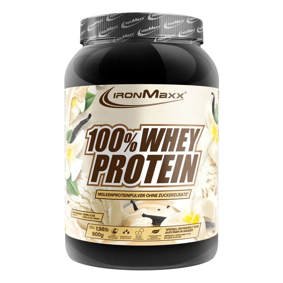 IronMaxx 100% Whey Protein Pulver 900g Vanilla Ice Cream zuckerfrei