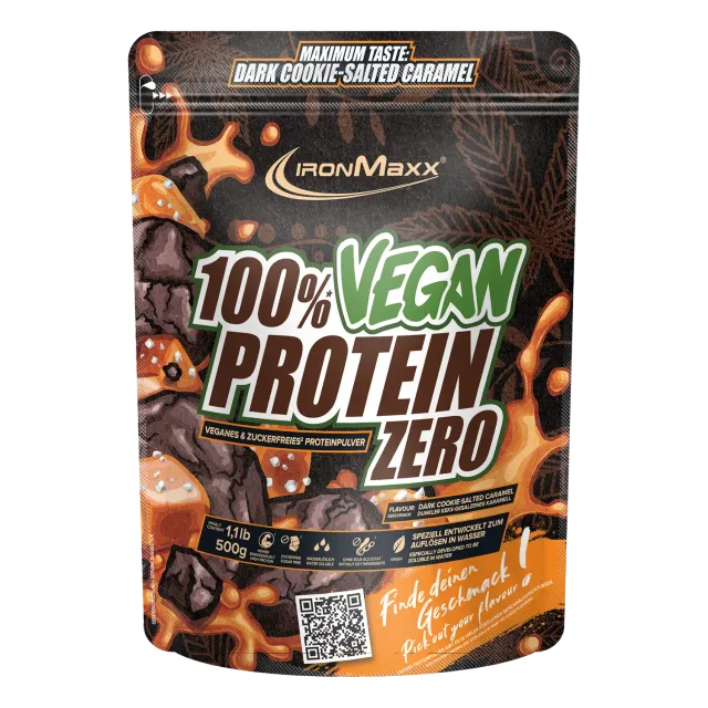 Iron Maxx 100% Vegan Protein Zero 500g Dark Cookie Salted Caramel vegan