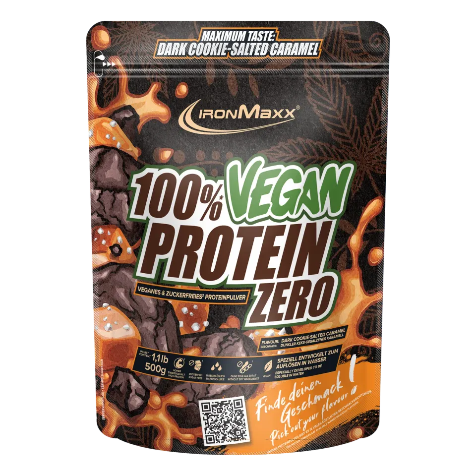Iron Maxx 100% Vegan Protein Zero 500g Dark Cookie Salted Caramel vegan