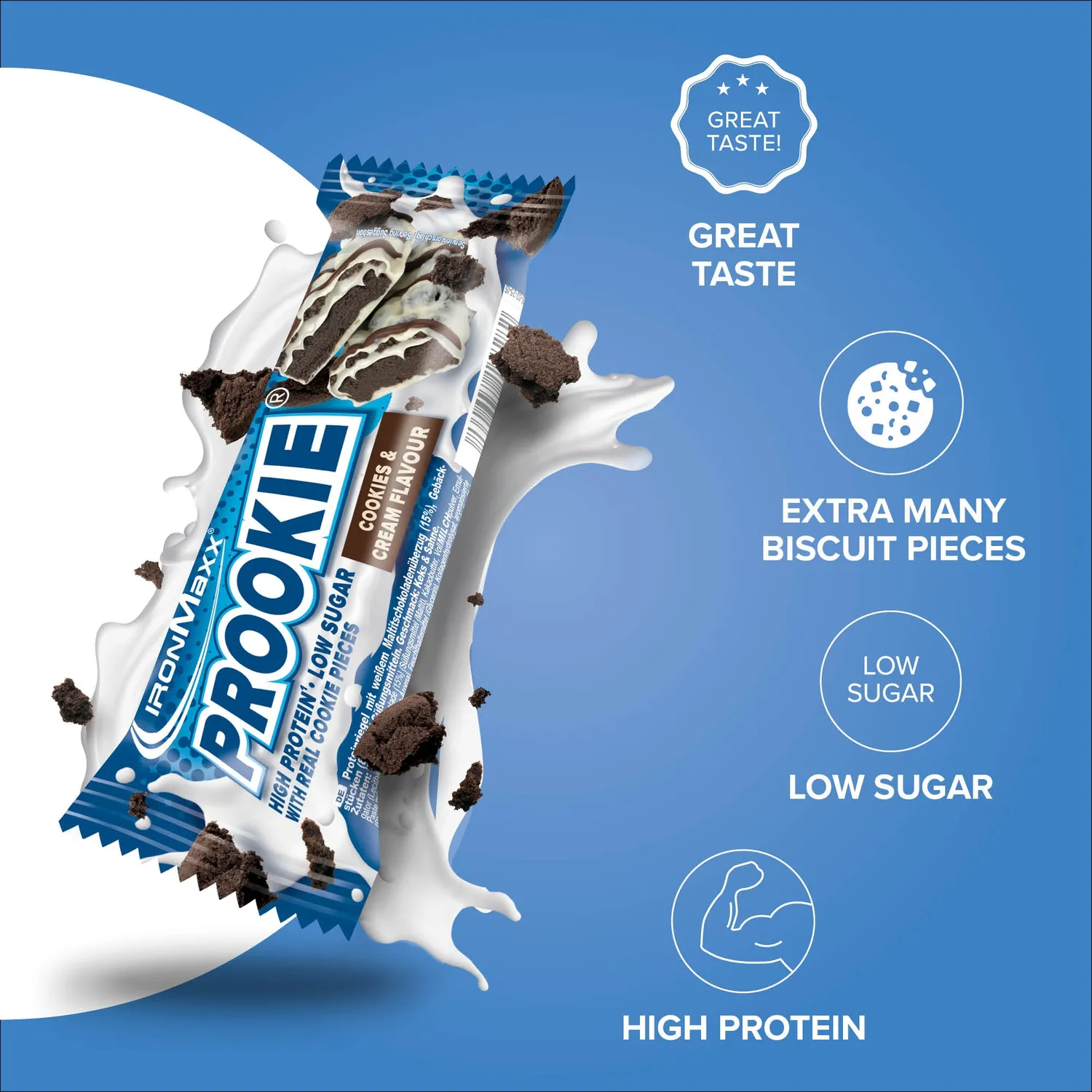 Iron Maxx Prookie Protein-Cookie Cookies & Cream 16x45g zuckerarm