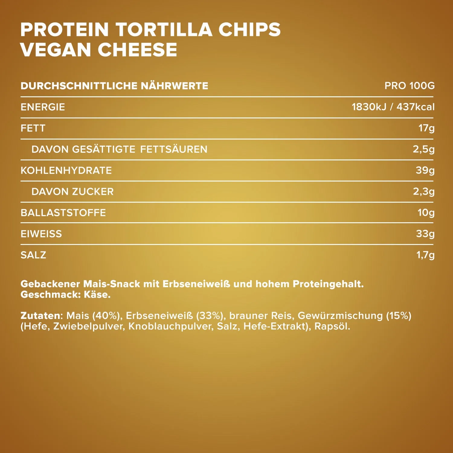 Iron Maxx Protein Tortilla Chips 1.0 60g Vegan Cheese Style