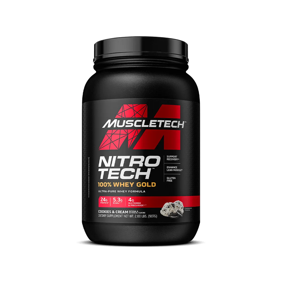 MuscleTech Nitro Tech 100% Whey Gold Whey Protein French Vanilla Cream 2 lb zuckerarm