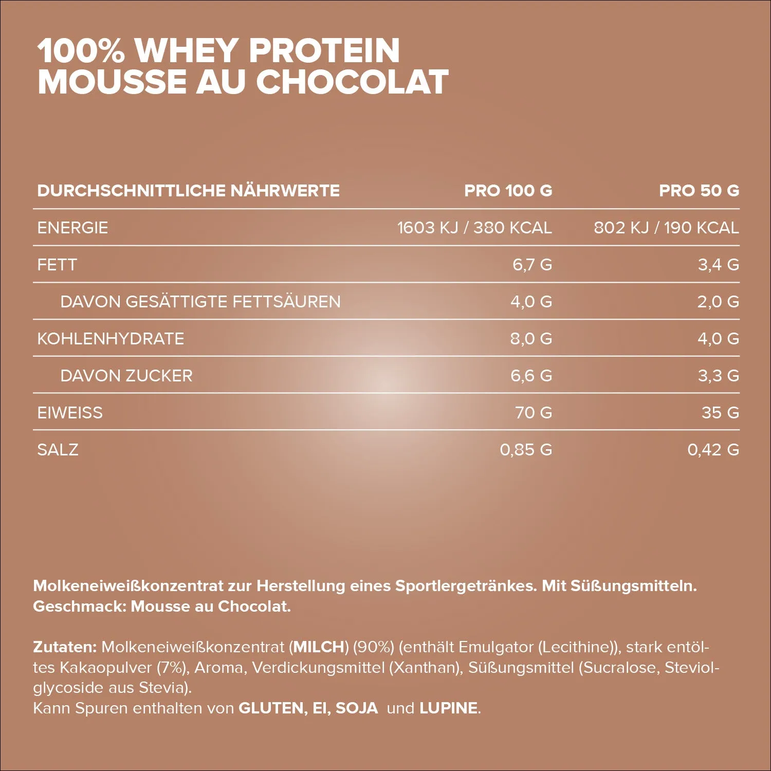 Iron Maxx 100% Whey Protein Pulver 900g Mousse au Chocolate