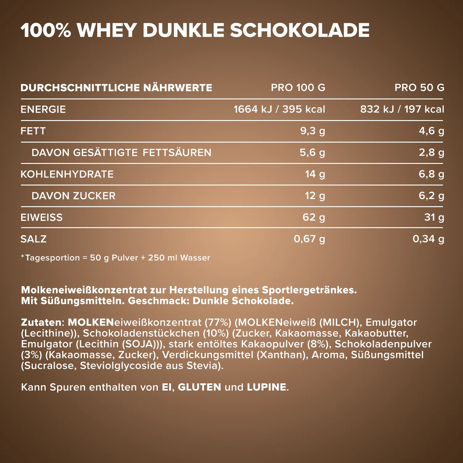 Iron Maxx 100% Whey Protein 500g Pure Dark Cocoa zuckerfrei