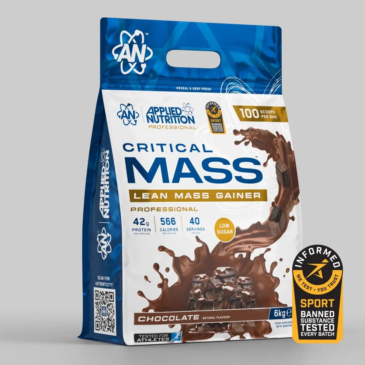 Applied Nutrition Critical Mass Professional Gainer Schokolade 2,4 kg mit Kreatin