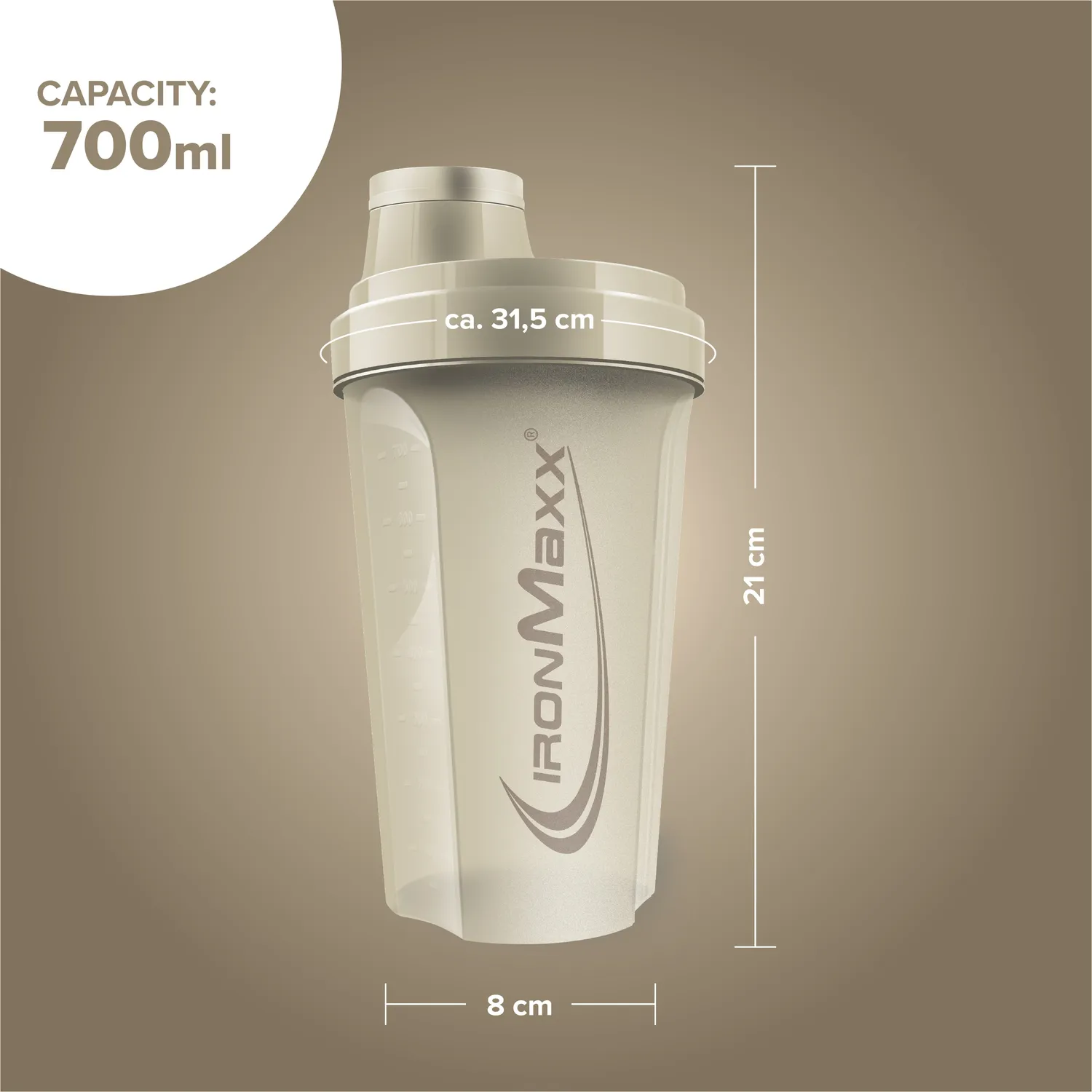 Iron Maxx Shaker 700 ml Sandstone Beige BPA-frei