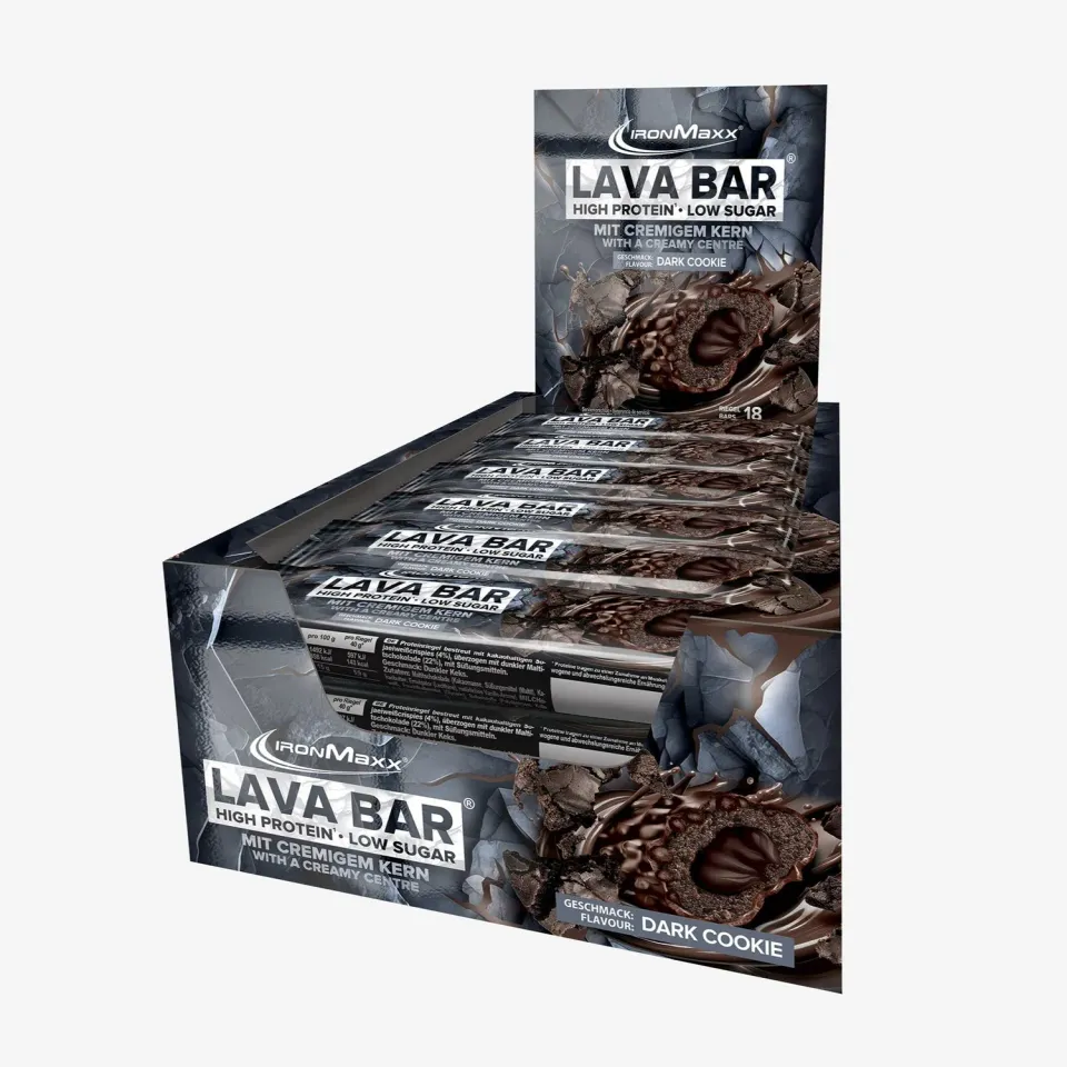 Iron Maxx Lava Bar 18x40g Proteinriegel Dark Cookie Low Sugar