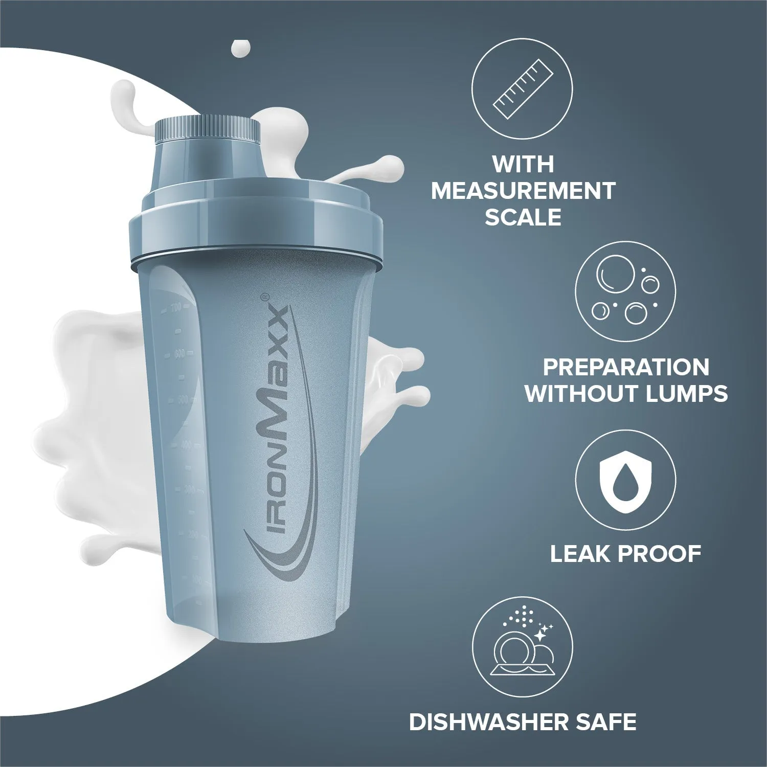IronMaxx Shaker 700ml Kyanaite Blue Protein Shaker