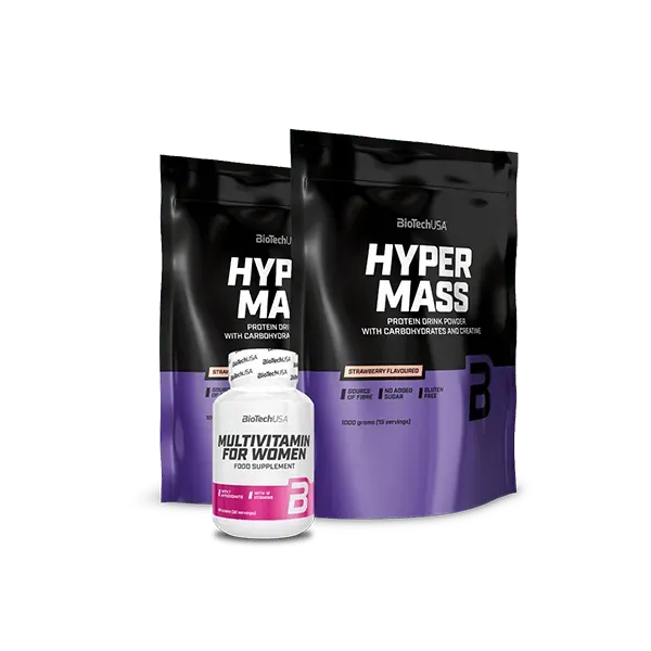 Body Star Muskelaufbau-Pack Hyper Mass 2 x 1000 g mit Multivitamin