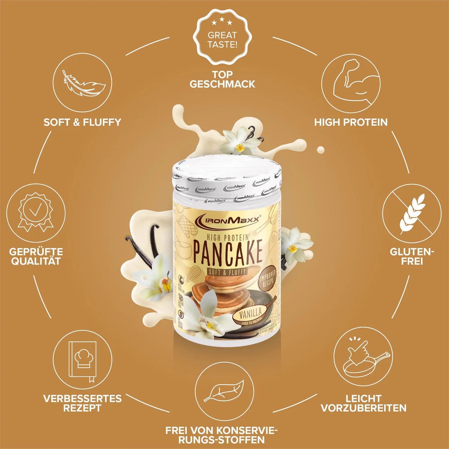 Iron Maxx High Protein Pancake Protein Pancake Pulver 450 g Vanilla