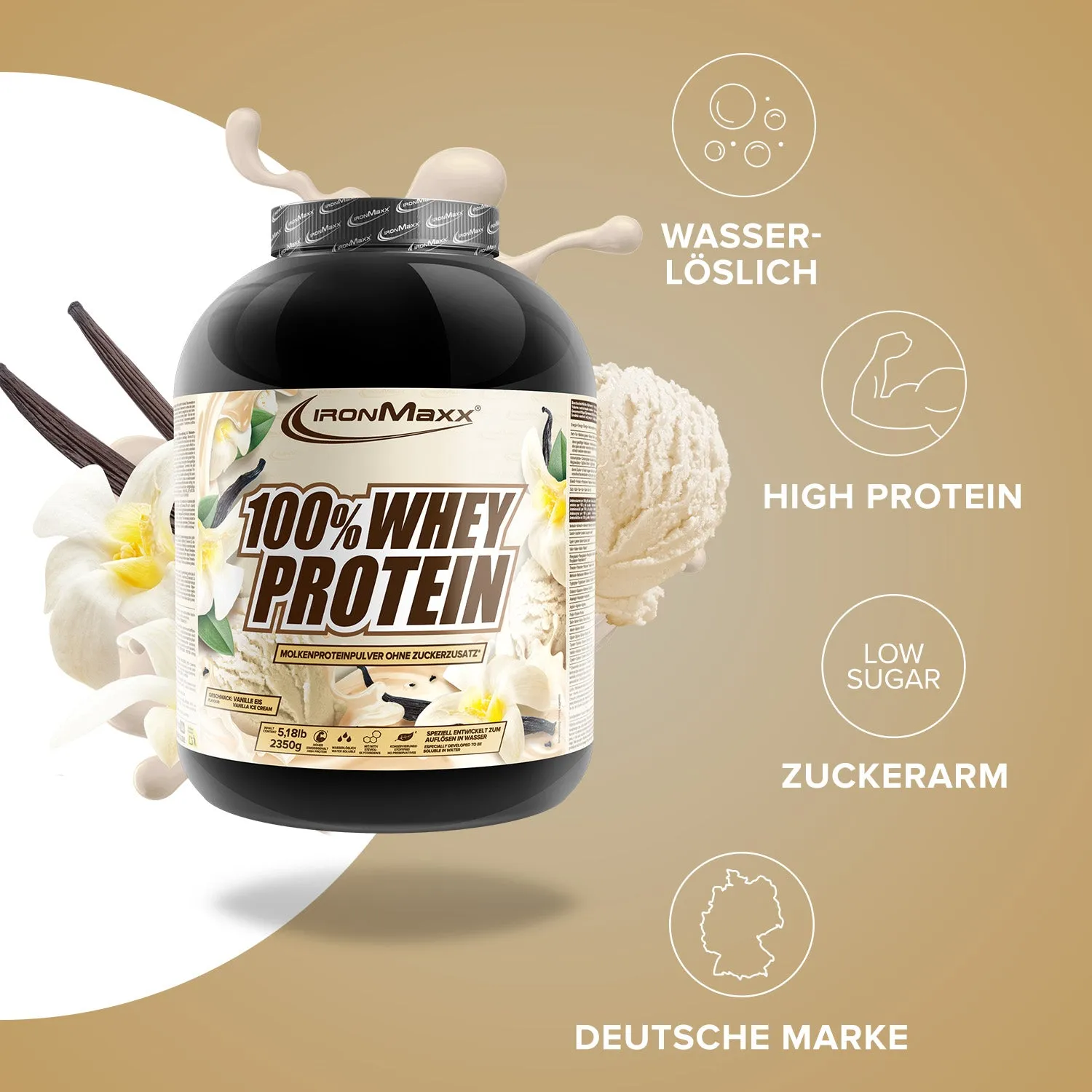 Iron Maxx 100% Whey Protein Pulver 2350g Vanilla