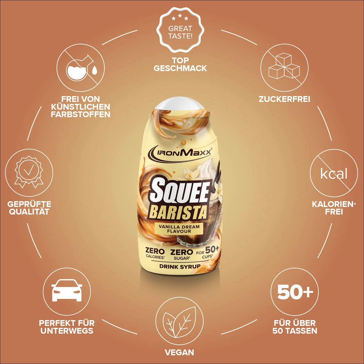 Iron Maxx SqueeBarista Sirup 65 ml Vanilla Dream zuckerfrei