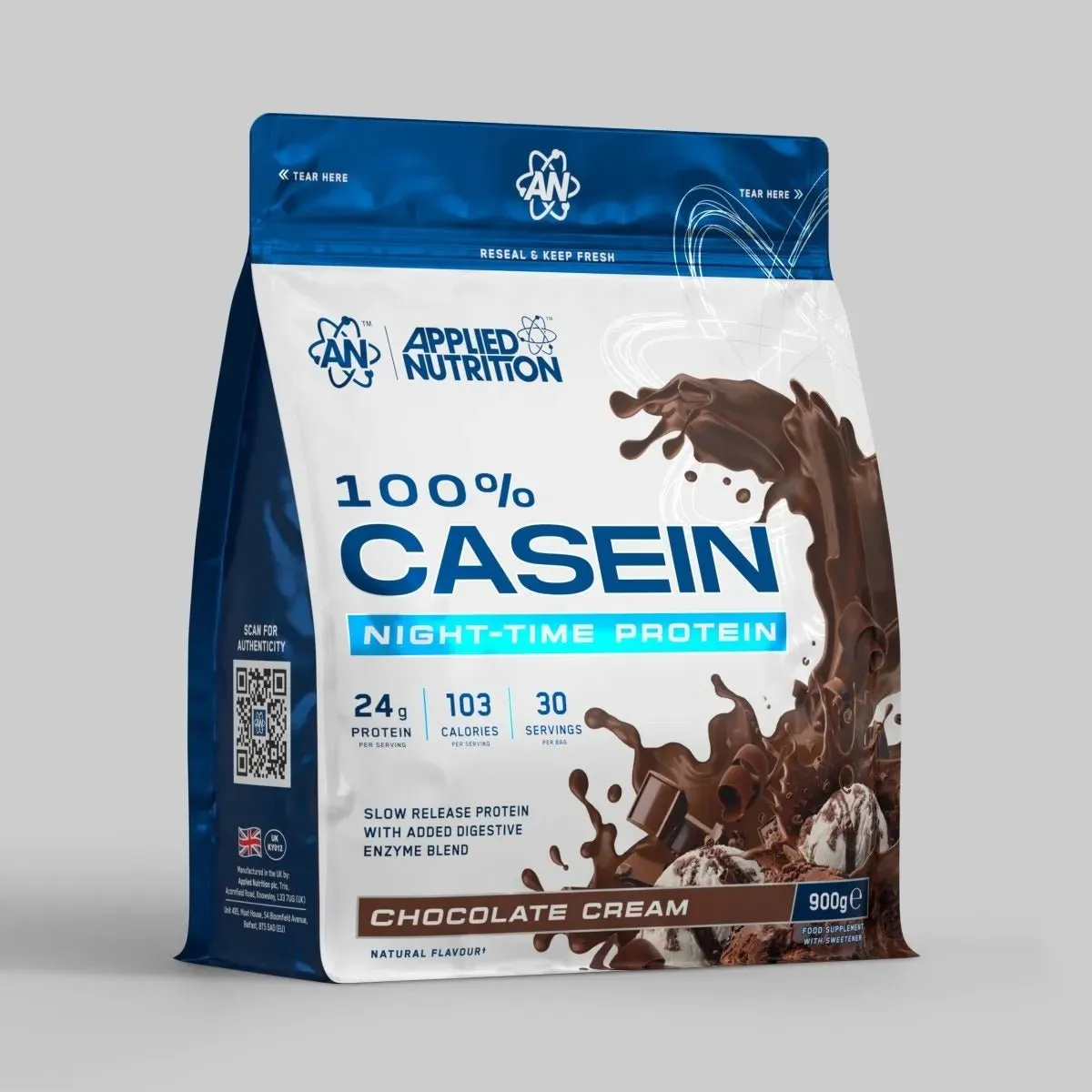 Applied Nutrition Casein Pulver Schoko 1,8kg Nacht-Protein