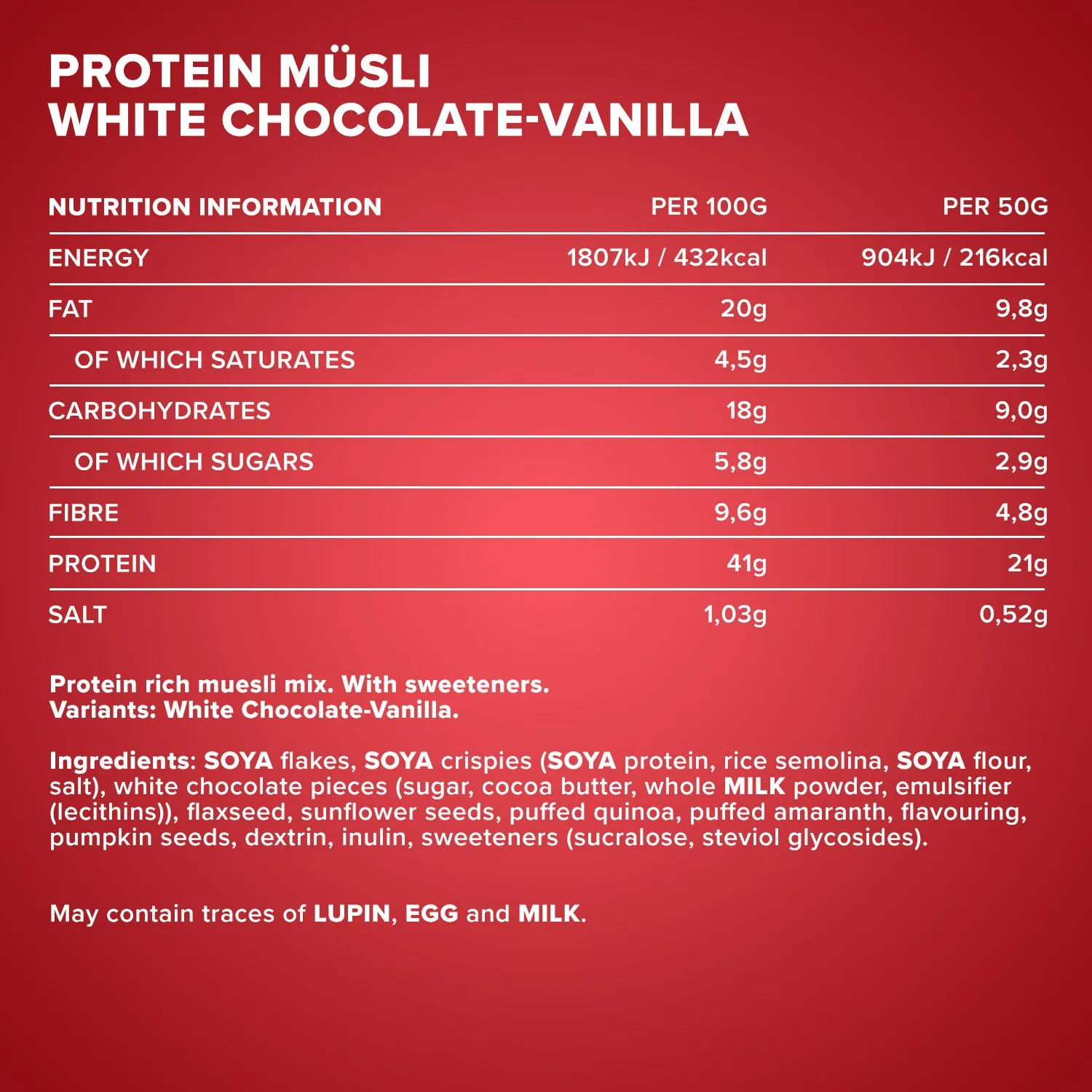 Iron Maxx Protein Müsli White Chocolate Vanilla 550 g vegan