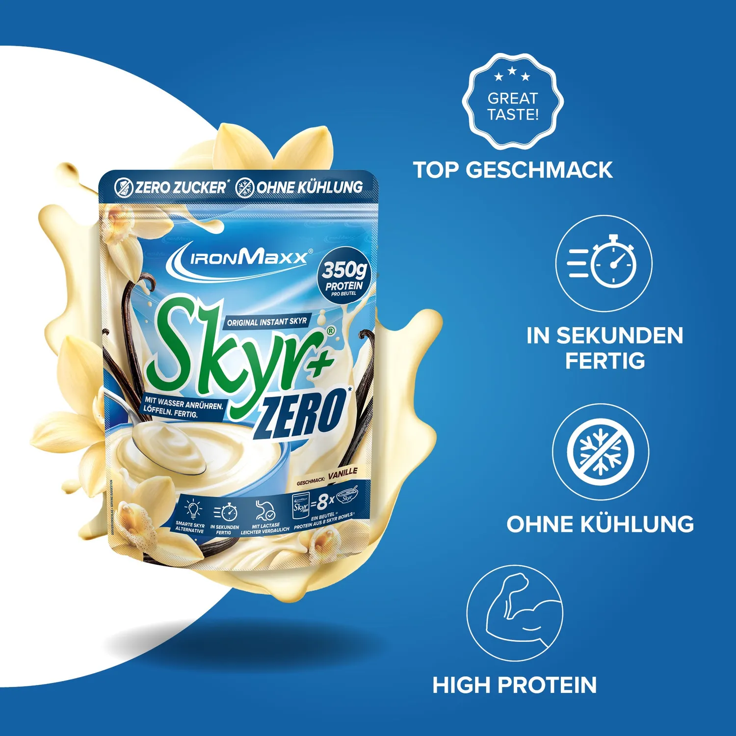Iron Maxx Skyr+ Zero Vanilla Proteinpulver 500g eiweißreich