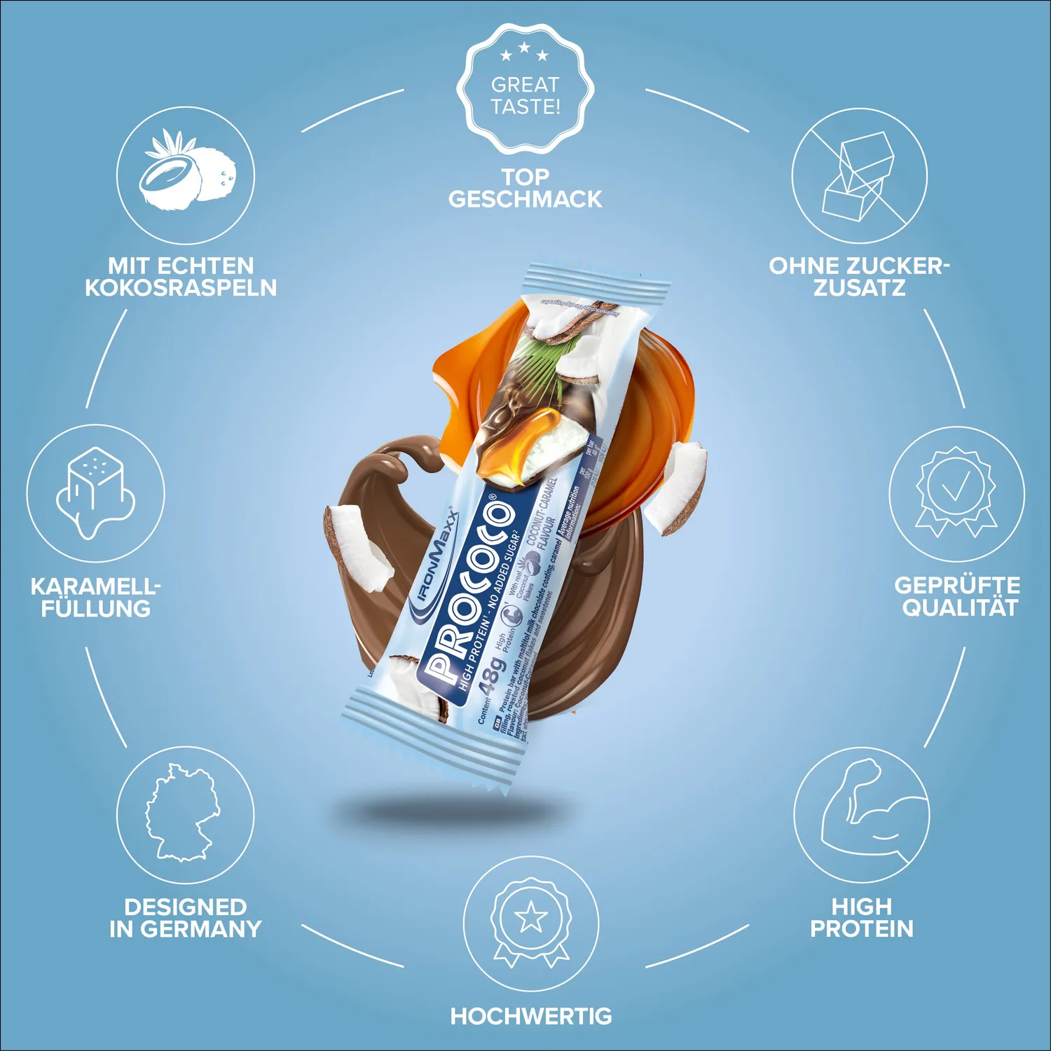 Iron Maxx Prococo Proteinriegel 48g Coconut Caramel