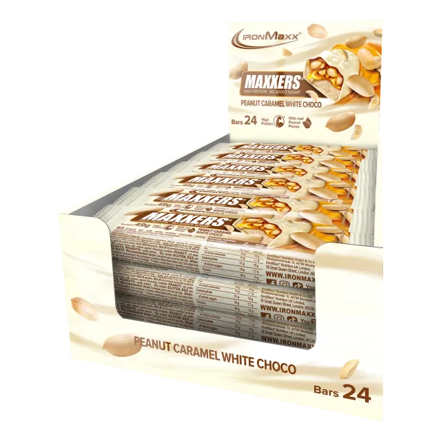 Iron Maxx Maxxers 24x49g Proteinriegel White Choc Peanut Caramel