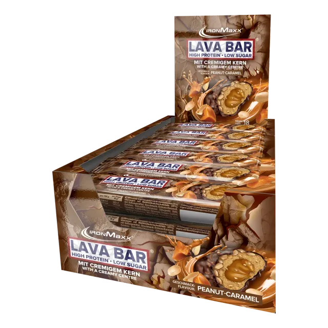 Iron Maxx Lava Bar Proteinriegel Peanut Caramel 18x40g Low Sugar