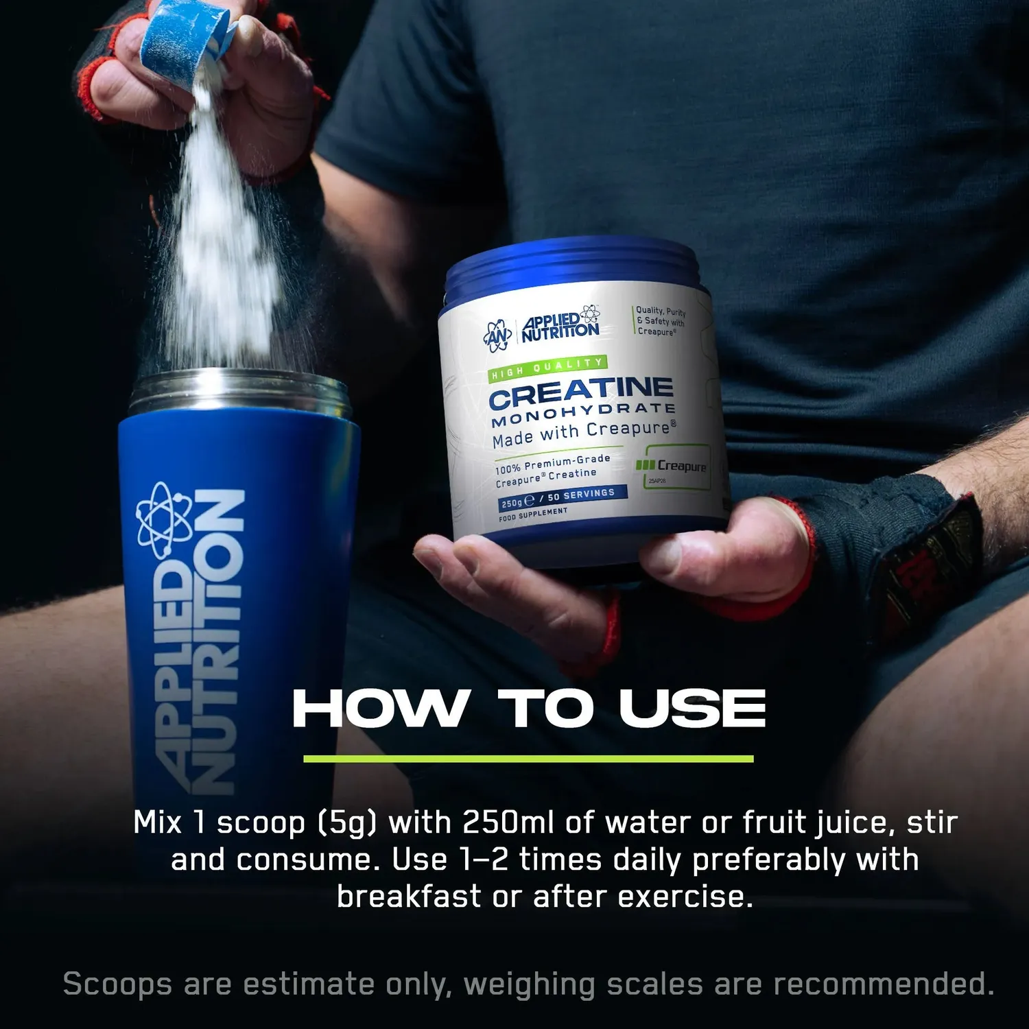 Applied Nutrition Creapure Creatin Monohydrat Pulver ultra-rein