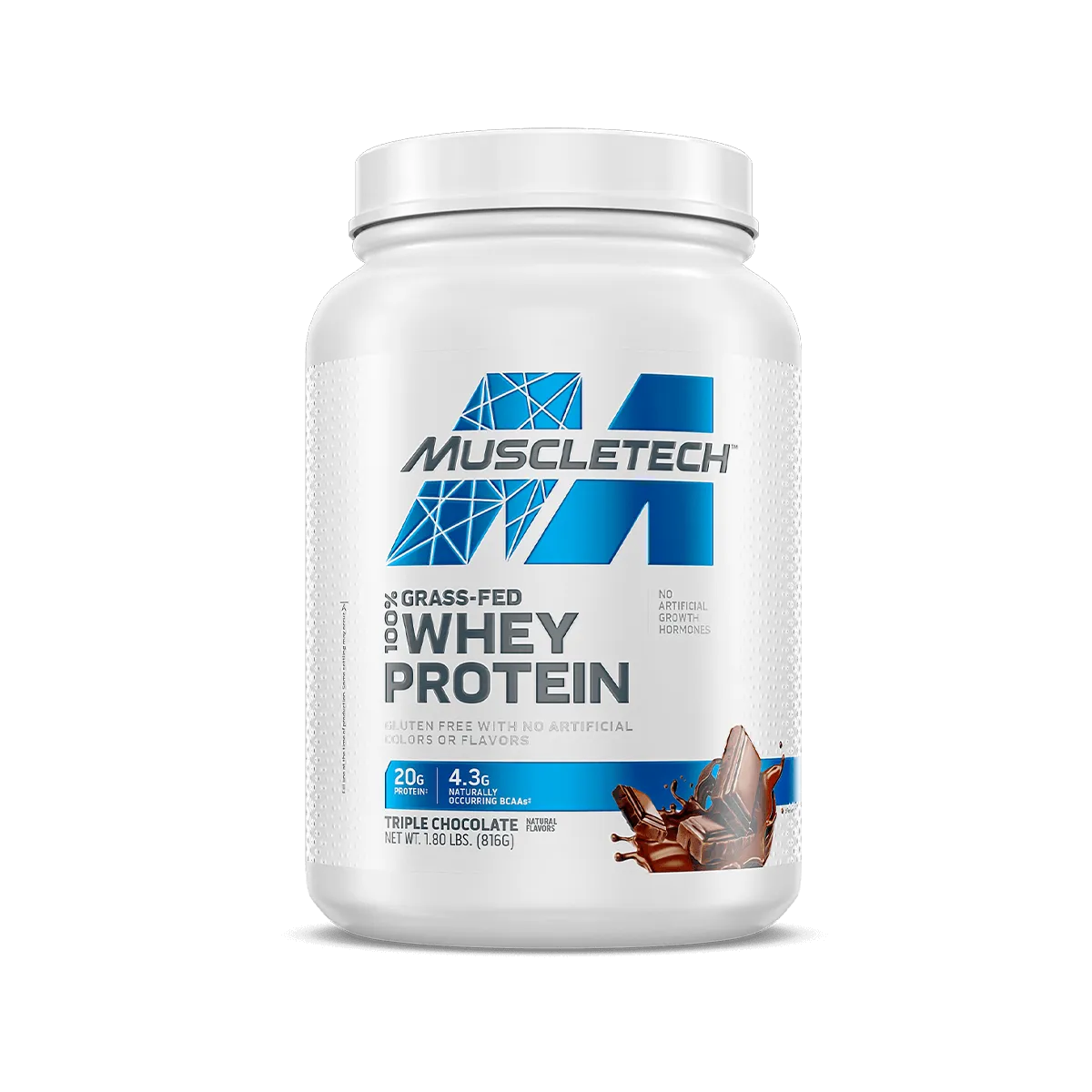 MuscleTech Grass-Fed 100% Whey Proteinpulver 20 g Eiweiß ohne Süßstoffe