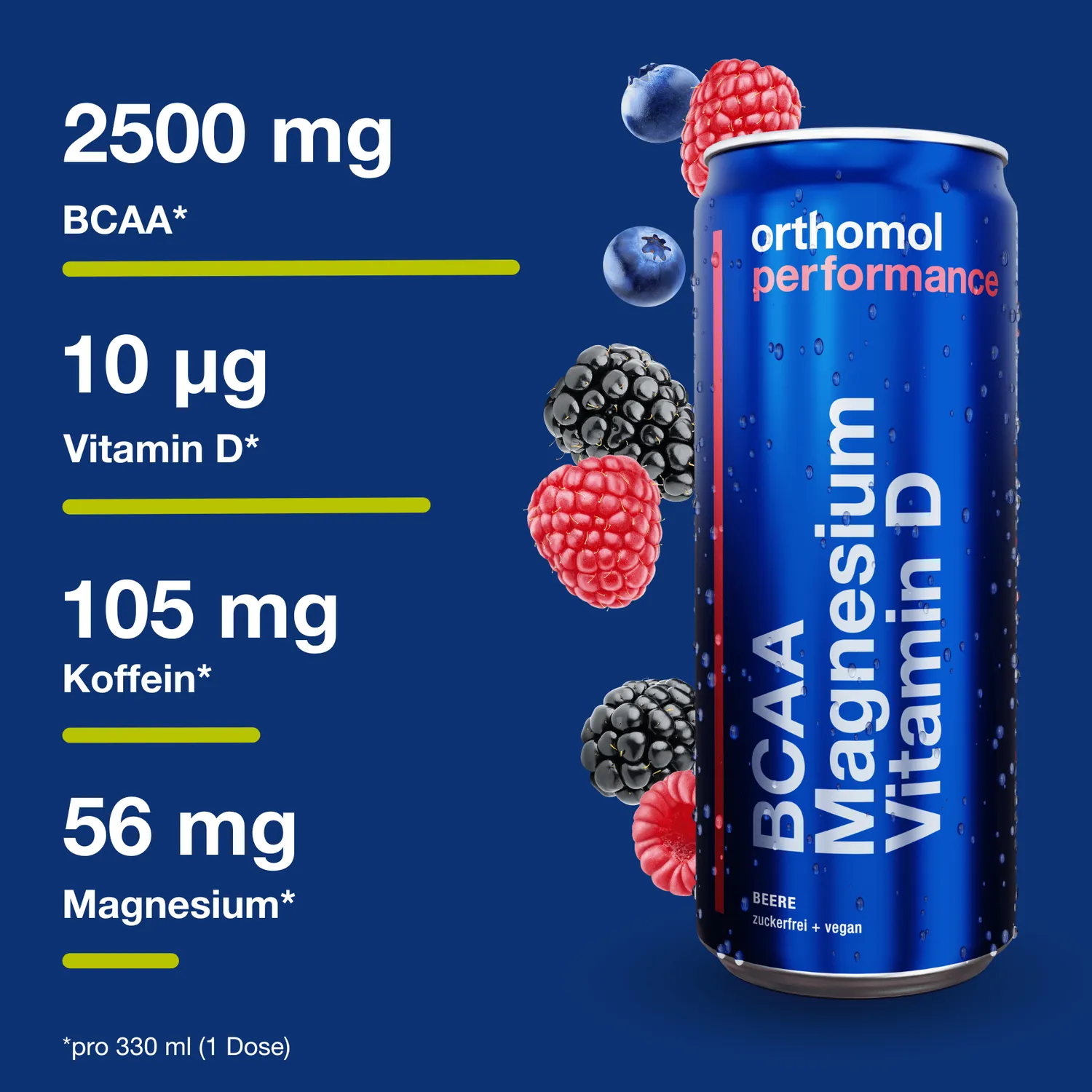Orthomol Performance Sportgetränk 12 Dosen BCAA Magnesium zuckerfrei