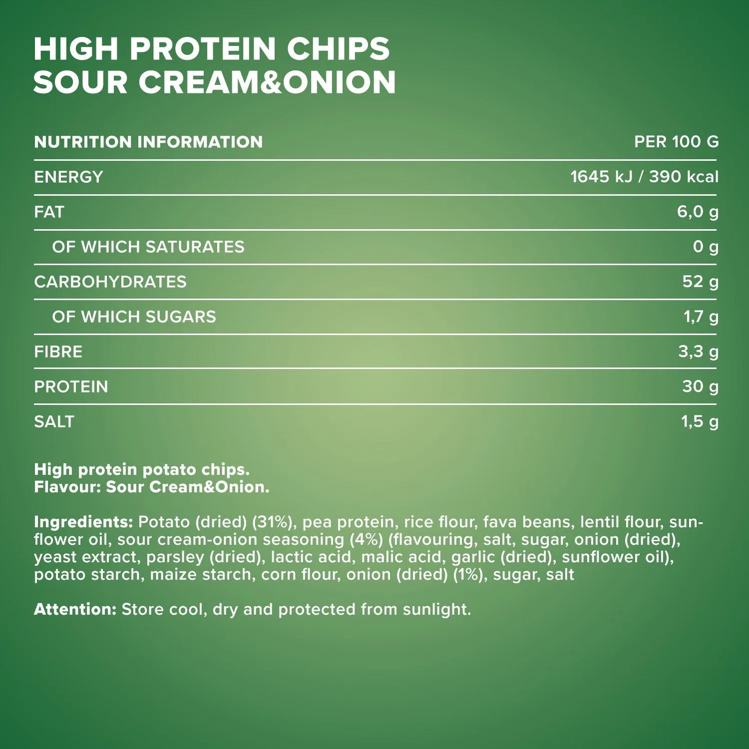 Iron Maxx High Protein Potato Chips Sour Cream Onion 60g vegan
