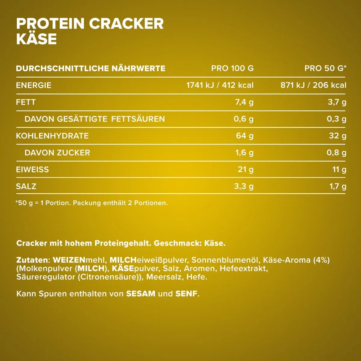 IronMaxx Protein Cracker Cheese Protein-Snack 100 g