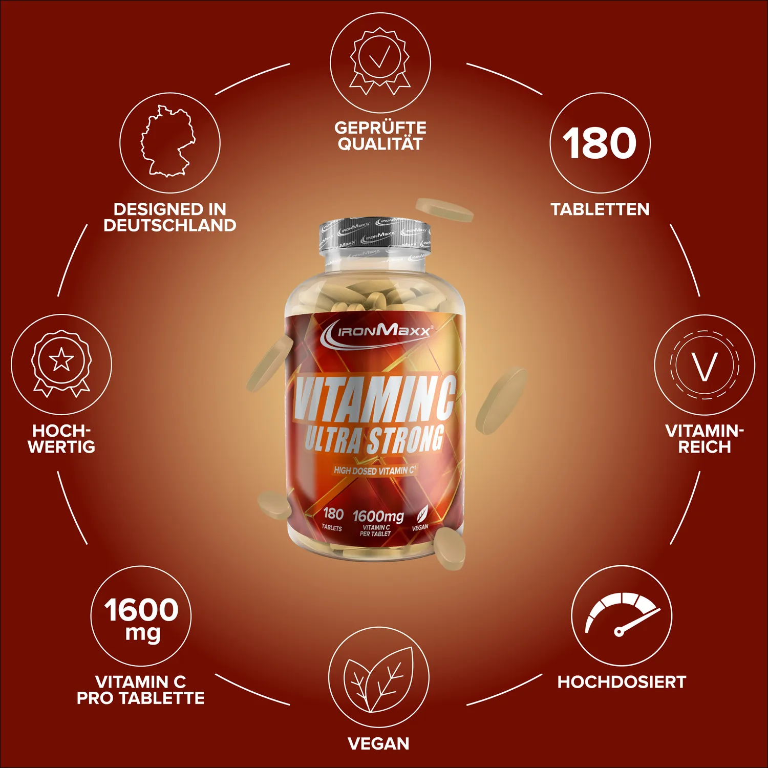 Iron Maxx Vitamin C Ultra Strong Tabletten 180 hochdosiert