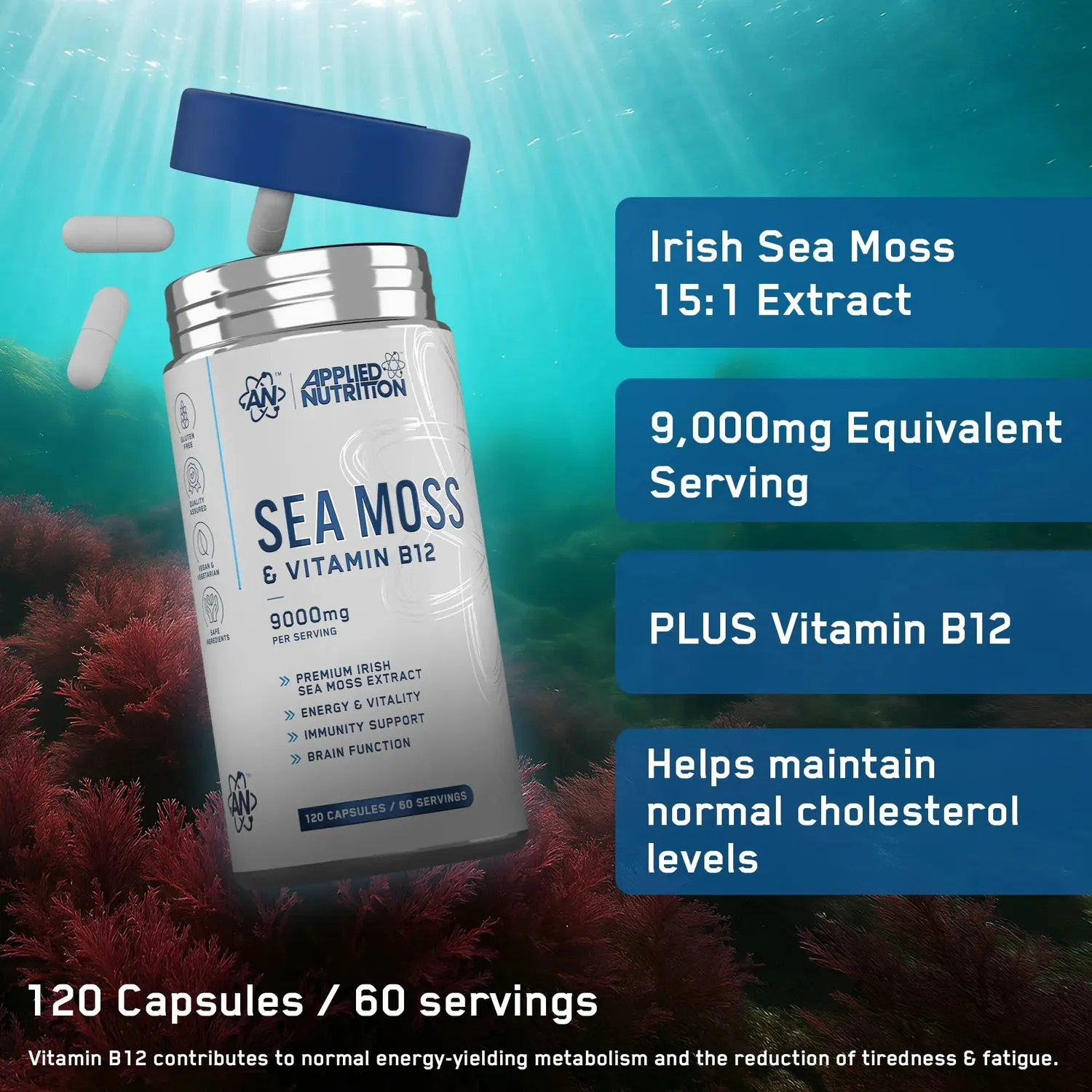 Applied Nutrition Sea Moss Vitamin B12 Kapseln 120 Kapseln
