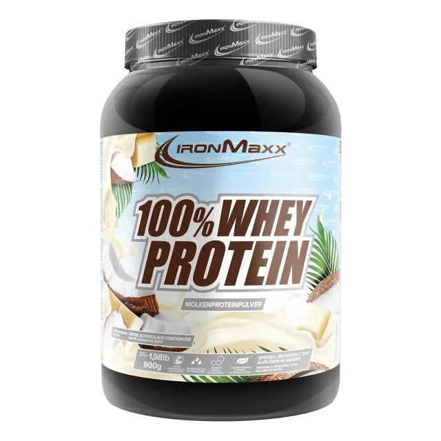 Iron Maxx 100% Whey Protein 900g White Choc Coconut zuckerfrei