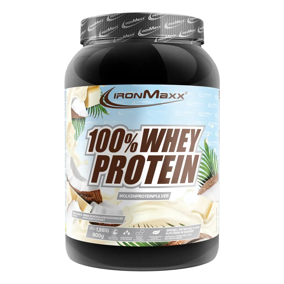 Iron Maxx 100% Whey Protein 900g White Choc Coconut zuckerfrei