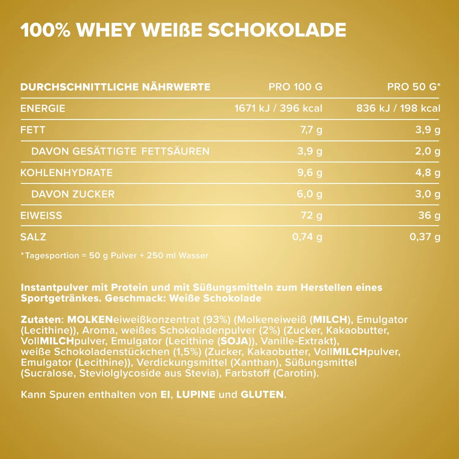 Iron Maxx 100% Whey Protein 2350g Weiße Schokolade Proteinpulver