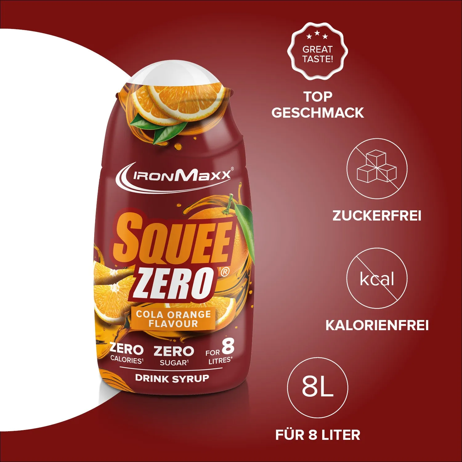 Iron Maxx SqueeZero Cola Orange Sirup 65ml zuckerfrei