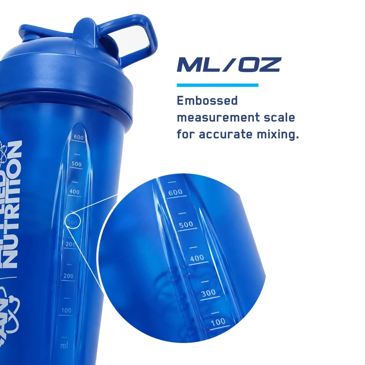 Applied Nutrition Premium Shaker 800ml Blau mit Kugelstab