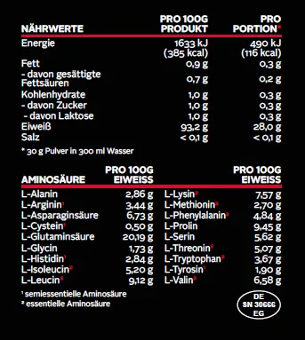Body Star Absolute 100% Casein Protein Vanille 500 g langsam verdaulich
