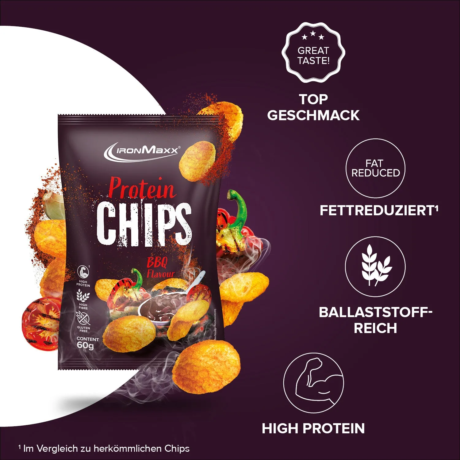 Iron Maxx Protein Chips 3.0 Barbecue 60g 40% Protein