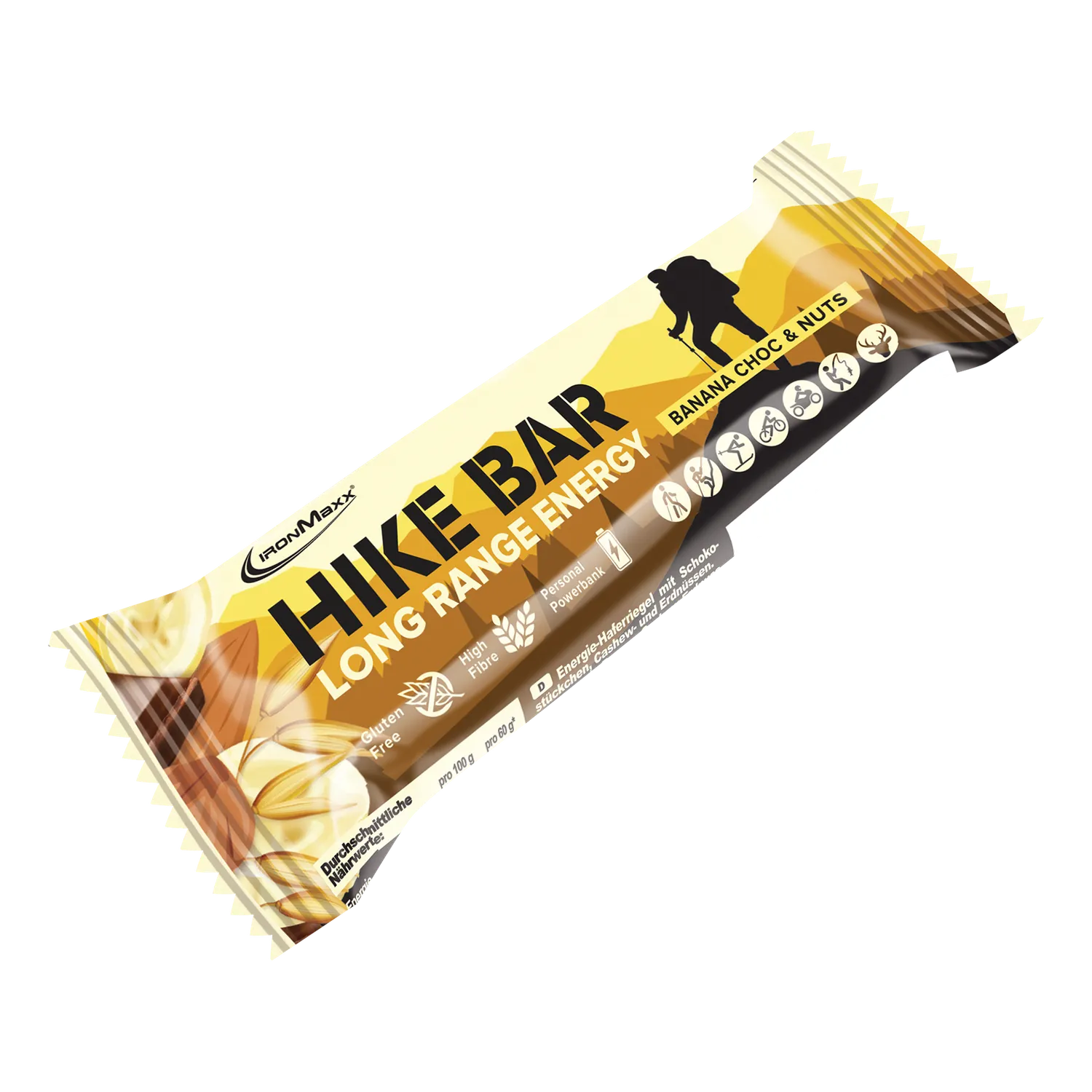 Iron Maxx Hike Bar 12x60g Banana Choc & Nuts veganer Energieriegel
