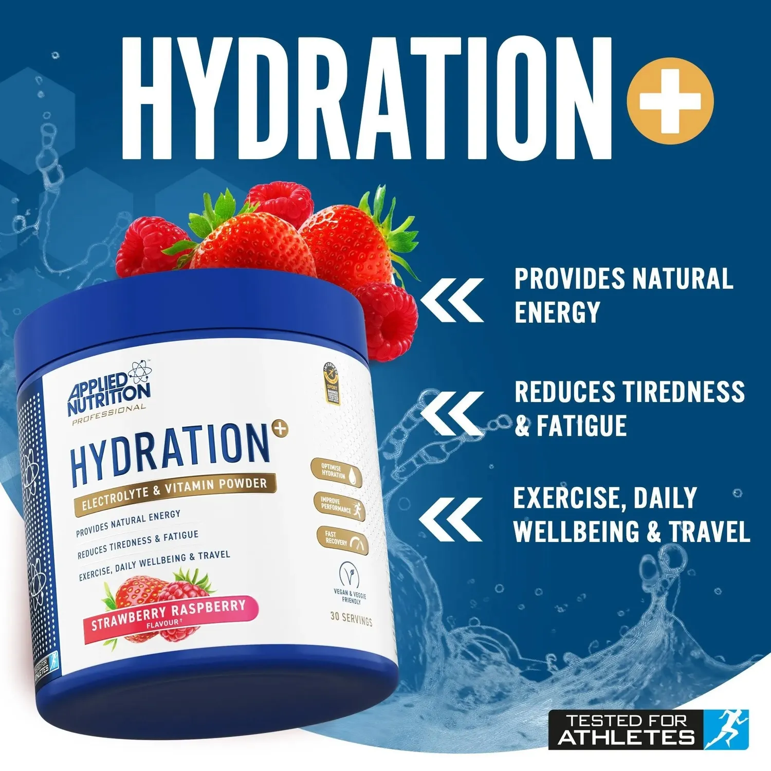 Applied Nutrition Hydration+ Elektrolytpulver Erdbeere 240g