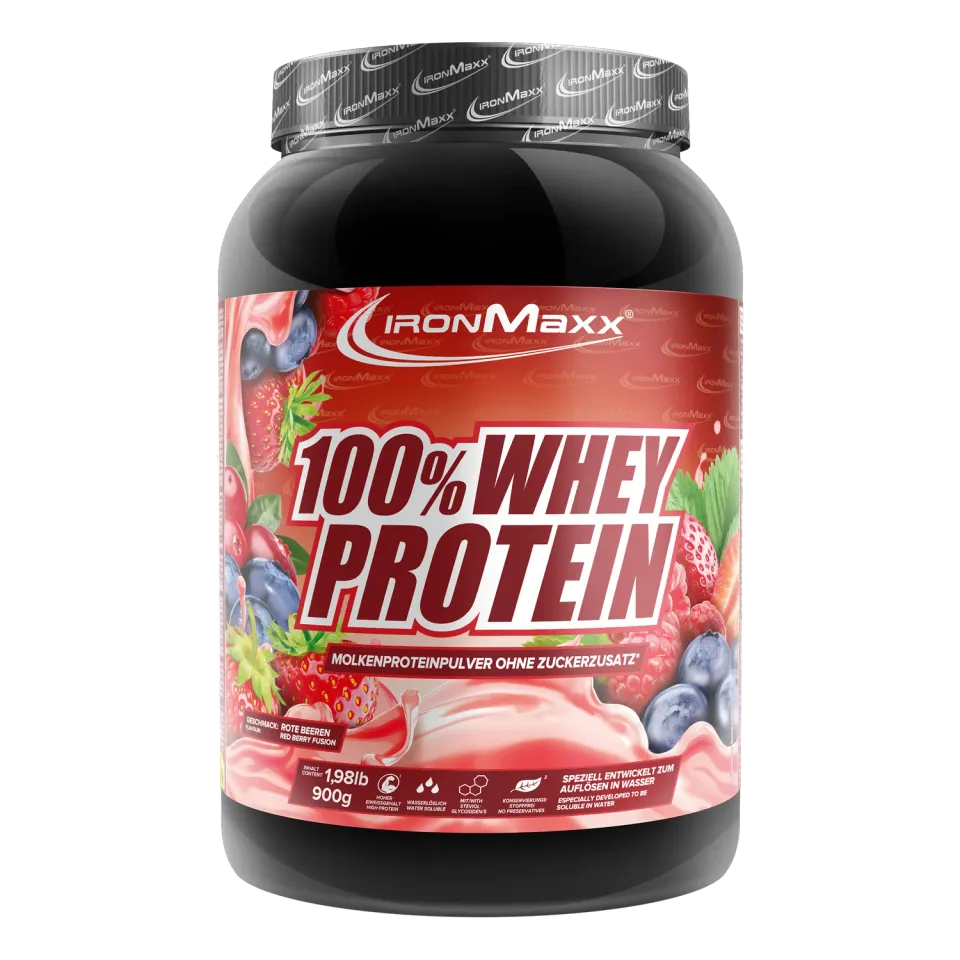 Iron Maxx 100% Whey Protein Pulver 900g Red Berry Fusion