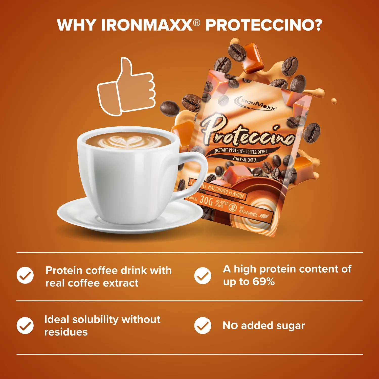 Iron Maxx Proteccino Protein-Kaffee Caramel Macchiato 30g