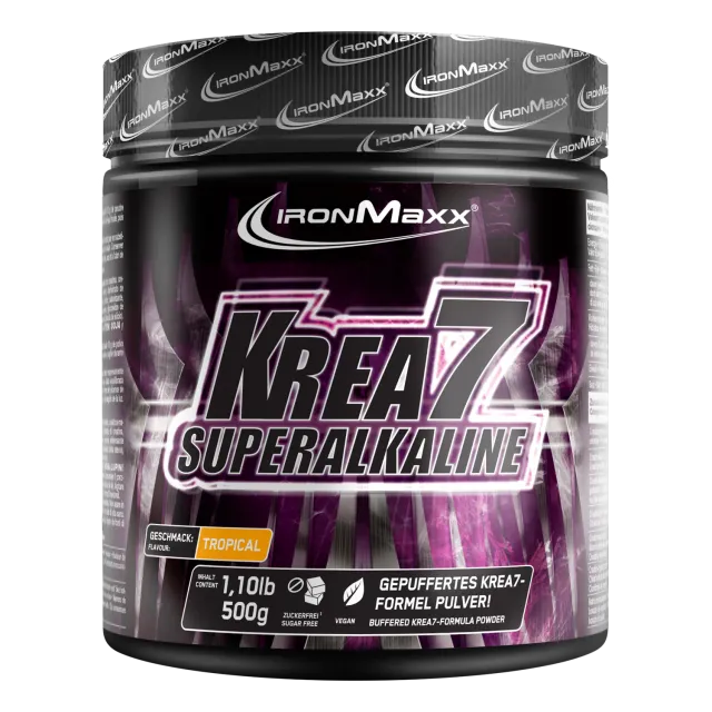 Iron Maxx Krea7 Superalkaline Powder Kreatinpulver Tropical 500 g vegan