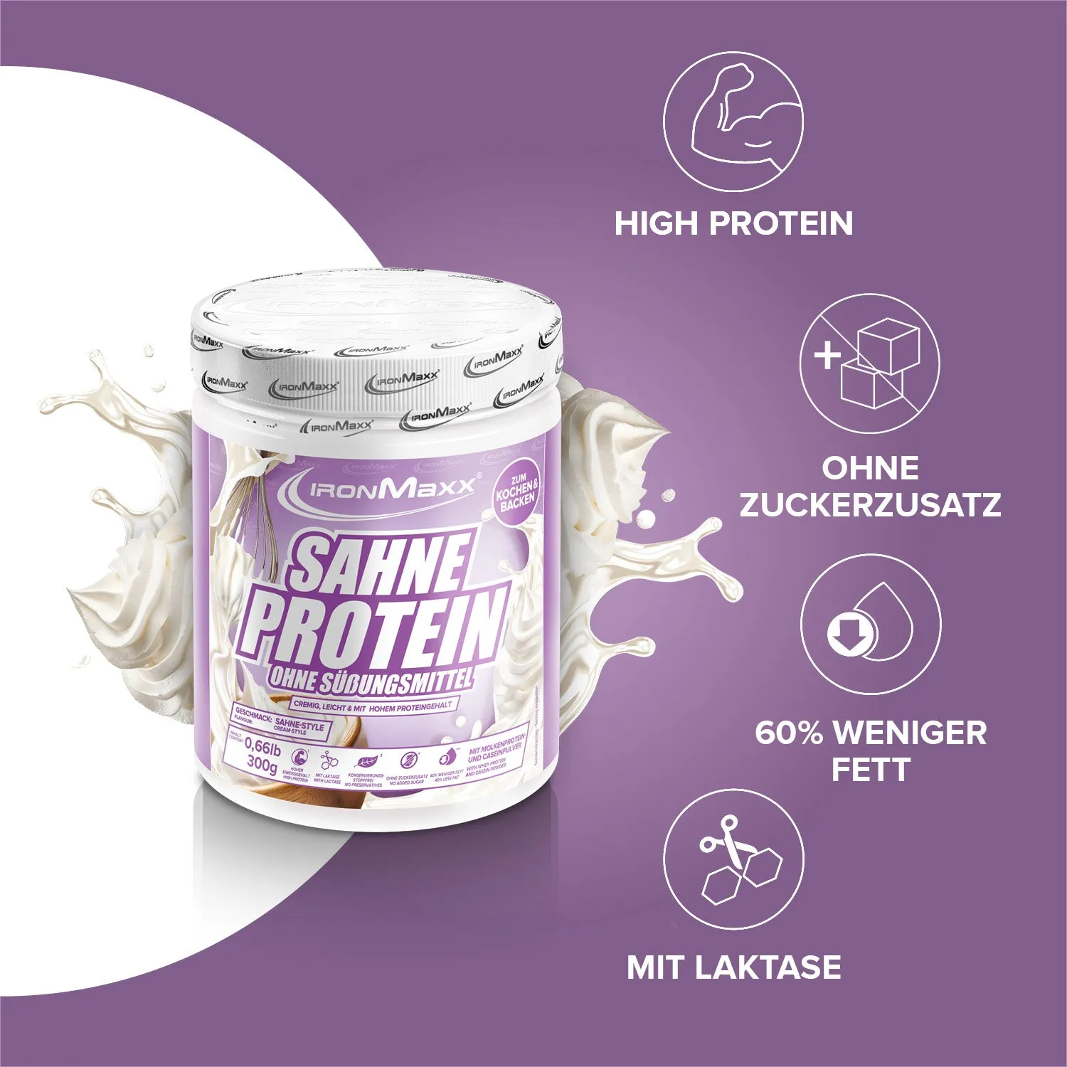 Iron Maxx Sahne Protein Sahne Proteinsahne 300g fettreduziert