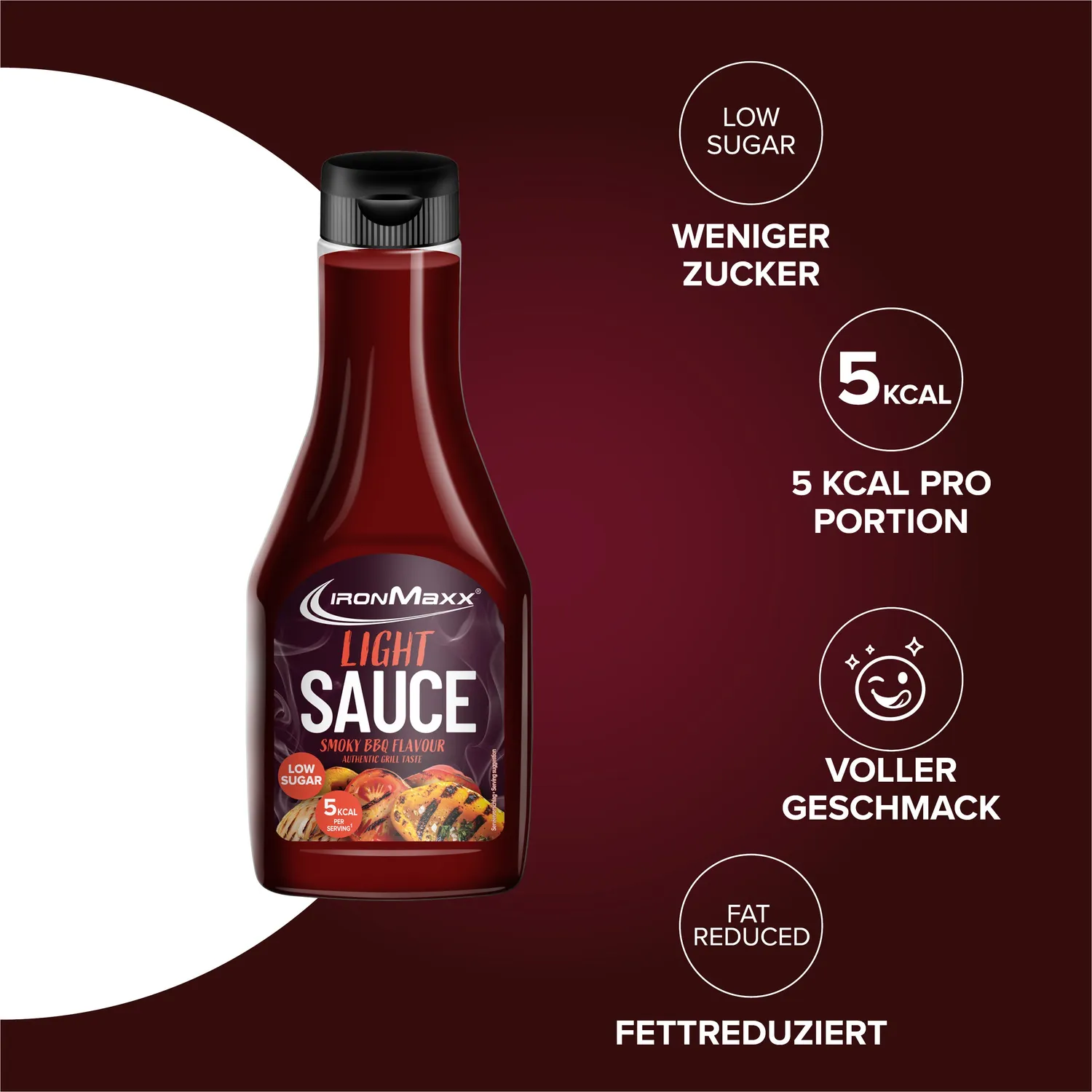 Iron Maxx Light Sauce 285ml Smoky BBQ kalorienarm